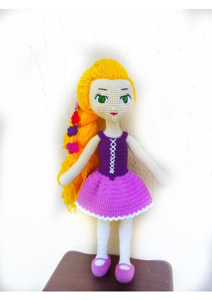 Sevimli Rapunzel Bebek Amigurumi Organik Oyuncak modelleri