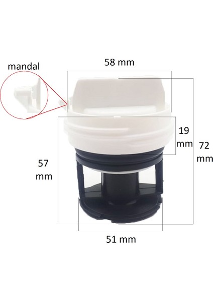 Bosch WAN282EURO Çamaşır Makinesi Su Pompa Filtre Kapağı BYP-MTR0048 modelleri