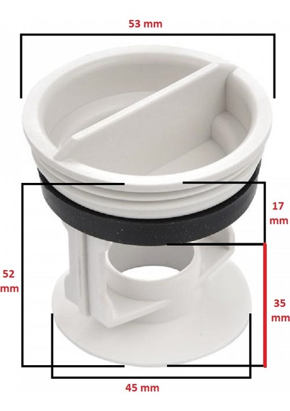 Arçelik Yoç Çamaşır Makinası Pompa Filtre Kapağı BYP-MTR0053