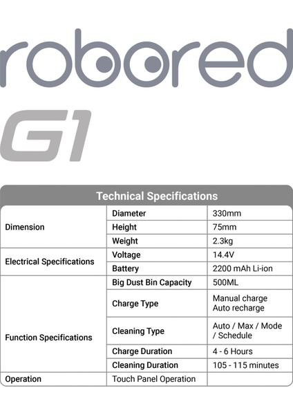 Rebored G1 Robot Süpürge