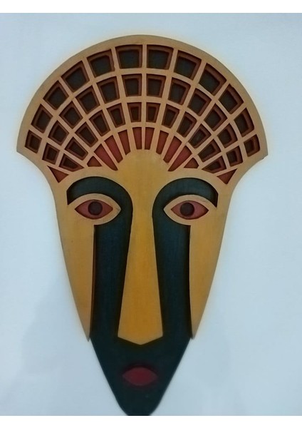 Ahşap Boyama Afrika Mask Duvar Süsü