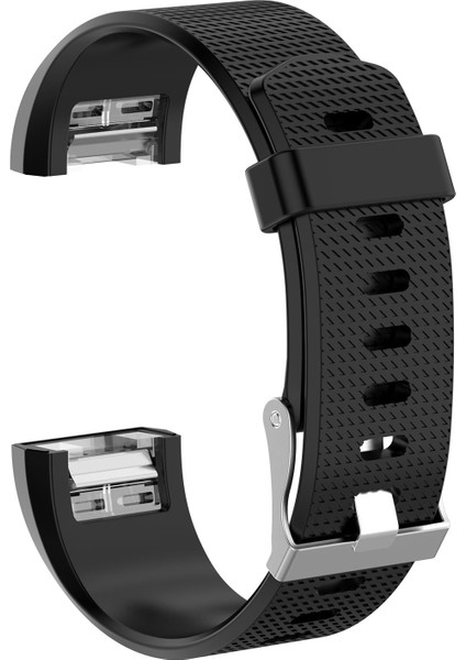 Huawei Fitbit Charge 2 Kordon Silikon Kançalı Benekli Siyah