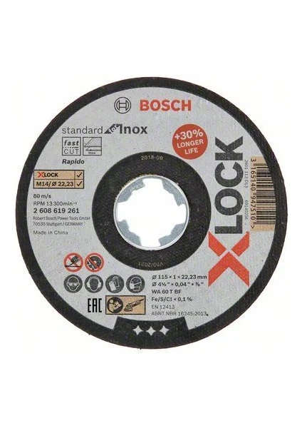 115X1 mm X-Lock Inox Kesme Taşı