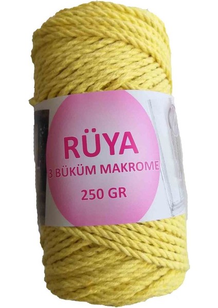 Angel Çanta Akssesuar 3 Büküm Makrome Ipi Sarı No:7