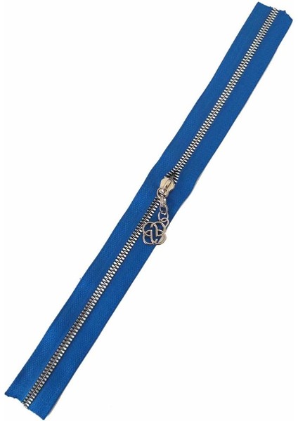 Angel Çanta Akssesuar Başlıklı Fermuar 30 cm Gümüş Metal Saks Mavi
