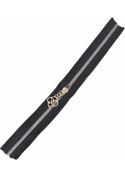 Angel Çanta Akssesuar Başlıklı Fermuar 30 cm Gümüş Metal Siyah