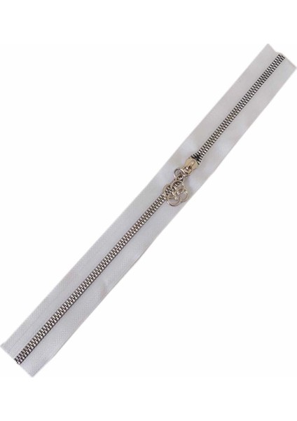 Angel Çanta Akssesuar Başlıklı Fermuar 30 cm Gümüş Metal Beyaz