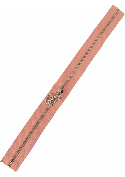 Angel Çanta Akssesuar Başlıklı Fermuar 40 cm Gümüş Metal Somon