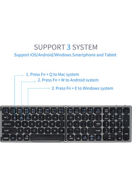 Katlanabilir Bt Kablosuz Klavye Taşınabilir Klavye (Yurt Dışından)