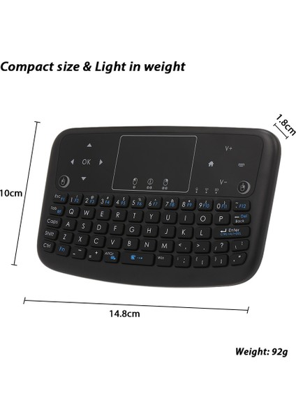 A36 Mini Kablosuz Klavye 2.4 Ghz Hava Fare Şarj Edilebilir (Yurt Dışından)