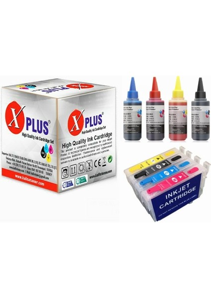 Photo Print Stylus DX4450 T0711 T0712 T0713 T0714 4 Renk Muadil Kartuş Seti 500 Sayfa