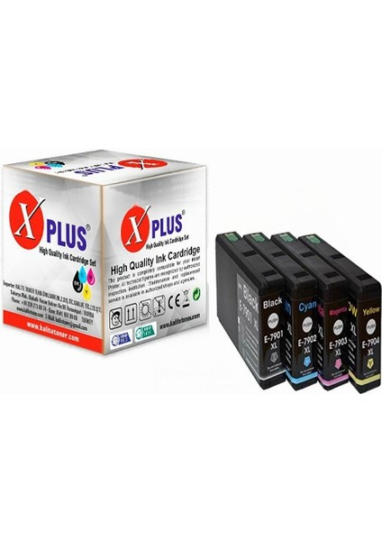 Xplus® Workforce Pro WF-5190DW 79XL Kartuş Takım Set T7901-7902-7903-7904 4000 Sayfa