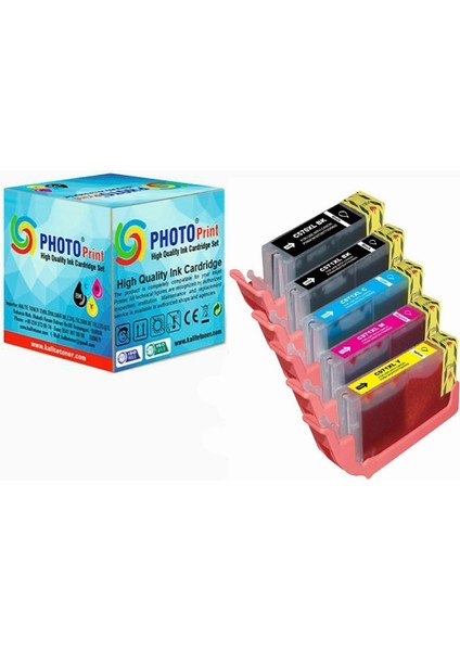 ® Pixma Ts 6050 PGI-570XL / Clı -571XL 5 Renk Muadil Kartuş Seti 1000 Sayfa