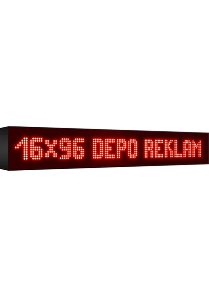 Depo Tabela Reklam Kırmızı Kayan Yazı LED Tabela 16 x 96 cm Tek Taraflı Depo Reklam Tabela