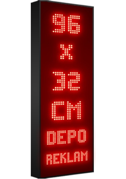 Depo Tabela Reklam Kırmızı Kayan Yazı LED Tabela 96X32 cm Tek Taraflı Depo Reklam Tabela Depo Tabela Reklam