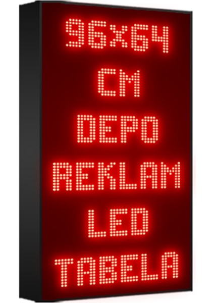 Kırmızı Kayan Yazı LED Tabela 96X64 cm Tek Taraflı Depo Reklam Tabela Depo Tabela Reklam