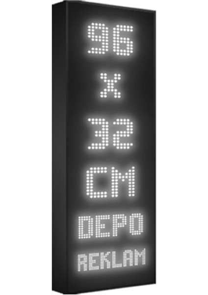 Depo Tabela Reklam Beyaz Kayan Yazı LED Tabela 96 x 32 cm Tek Taraflı Depo Reklam Tabela