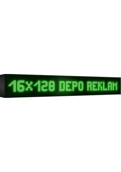 Depo Tabela Reklam Yeşil Kayan Yazı LED Tabela 16 X128 cm Tek Taraflı Depo Reklam Tabela