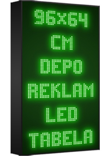 Yeşil Kayan Yazı LED Tabela 96 x 64CM Tek Taraflı Depo Reklam Tabela