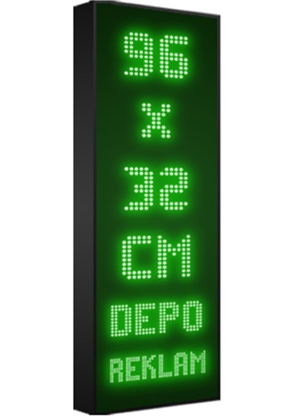 Depo Tabela Reklam Yeşil Kayan Yazı LED Tabela 96 x 32CM Tek Taraflı Depo Reklam Tabela