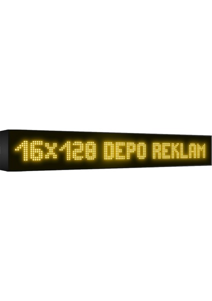 Depo Tabela Reklam Sarı Kayan Yazı LED Tabela 16 x 128CM Tek Taraflı Depo Reklam Tabela