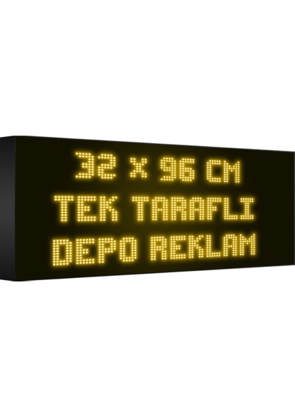 Depo Tabela Reklam Sarı Kayan Yazı LED Tabela 32 x 32 cm Tek Taraflı Depo Reklam Tabela