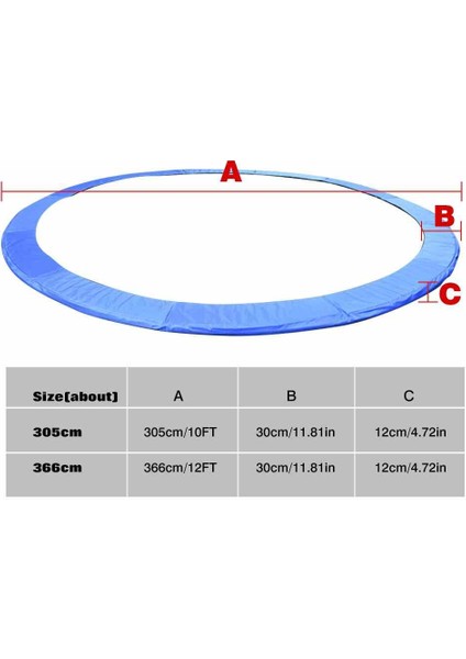 File Korumalı 305 cm Trambolin 10 Ft