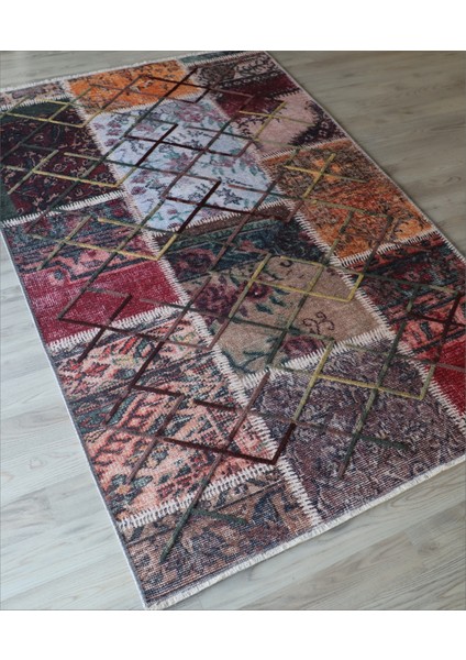 Arte Halı Arte Patchwork Dekoratif Kaymaz Taban Salon Mutfak halısı Makinada Yıkanabilir Halı