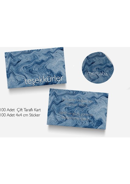 Çift Yönlü Kart ve Sticker SETI(100ER Adet)