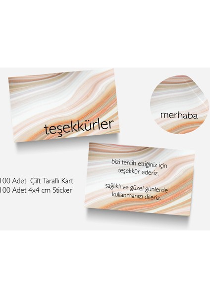 Çift Yönlü Kart ve Sticker SETI(100ER Adet)