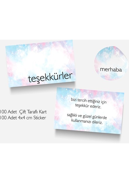 Tellgraf Çift Yönlü Kart ve Sticker SETI(100ER Adet)