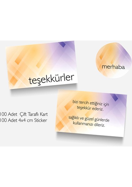 Tellgraf Çift Yönlü Kart ve Sticker SETI(100ER Adet)