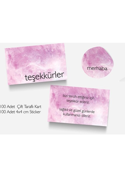Çift Yönlü Kart ve Sticker SETI(100ER Adet)