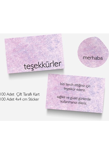 Çift Yönlü Kart ve Sticker SETI(100ER Adet)