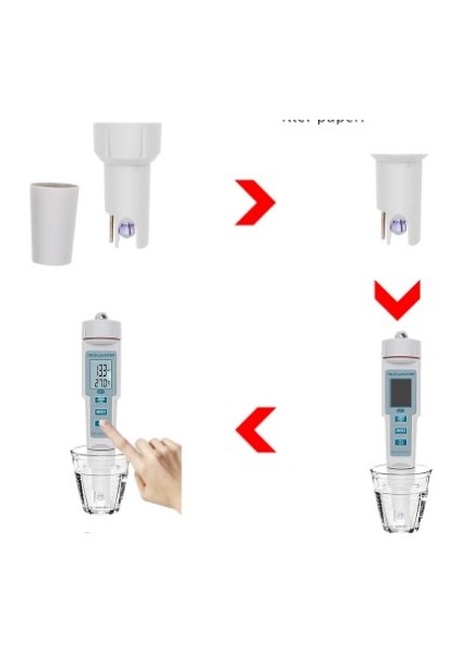 Yeni 4 In 1 Ph/ec/tds Sıcaklık Ölçer Su Geçirmez Ph Ölçer