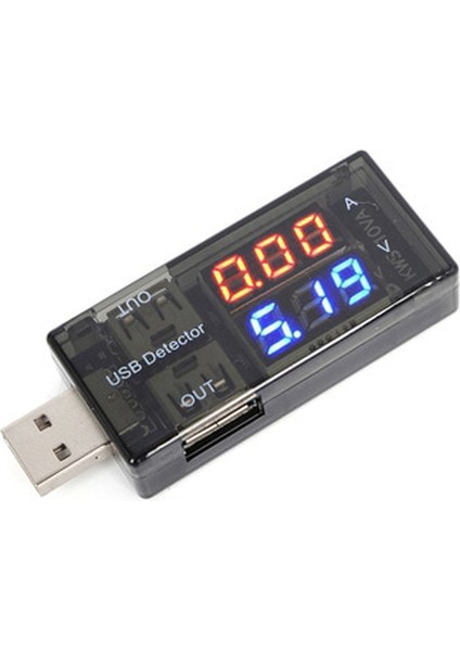 USB Voltmetre USB Ampermetre  USB Akım Ölçer - Çift USB Çıkışlı