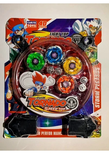 Tornado Beyblade Metal Işıklı Sahalı Arenalı 4'lü(Yurt Dışından)