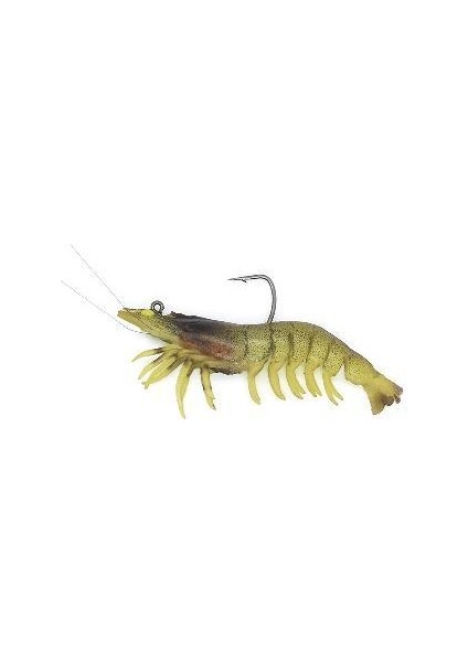 Viceo Swim Bait Shrimp Nama Silikon Karides 3 Inç Redbee Glow