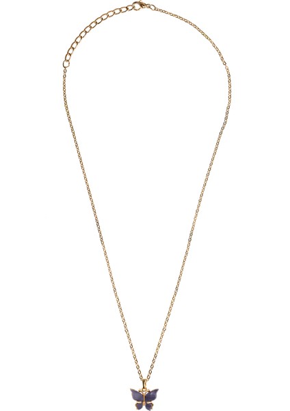 Kadın Altın Renk Kaplama Sedef Taşlı Kelebek Figürlü Zincir Kolye indirimleri