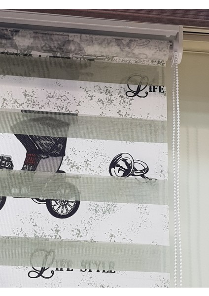 Araba Baskılı Desenli Çocuk Odası Zebra Stor Perde