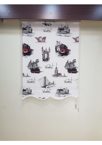Istanbul Desen Baskılı Stor Perde