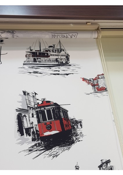 Istanbul Desen Baskılı Stor Perde