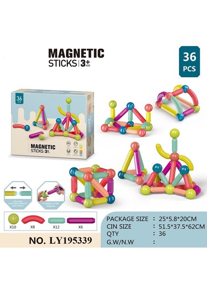 Çocuk Stem Eğitici Oyuncak 3D Montaj Mıknatısı (Yurt Dışından)