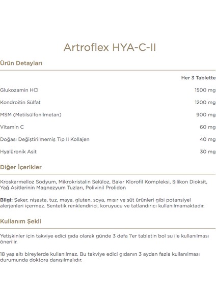 2'li Set - Artroflex 90 Tablet + Artroflex Hya-C-Iı 90 Tablet