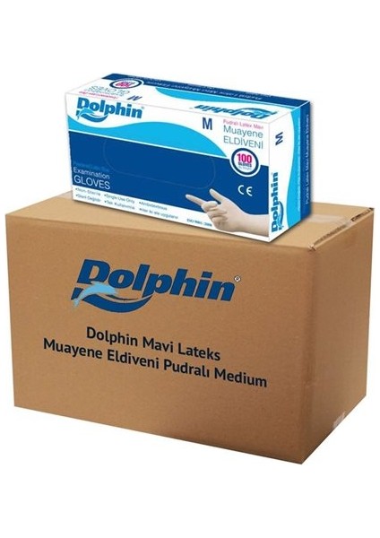 Dolphin Mavi Pudrasız Nitril Eldiven 100 Lü Paket