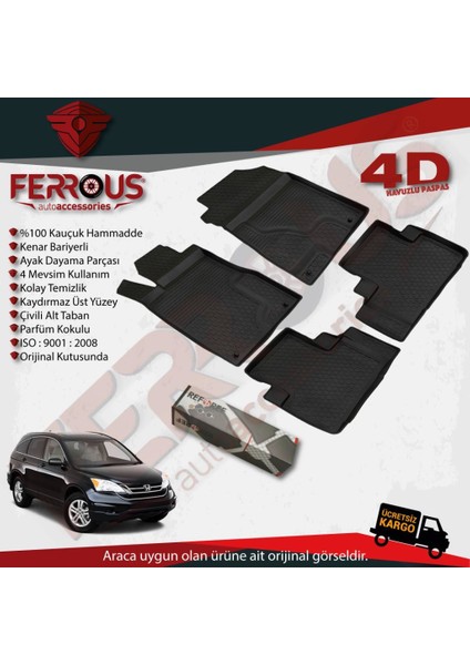 Honda Cr V 4d Paspas Siyah ve Bagaj Havuzu 2013 2018