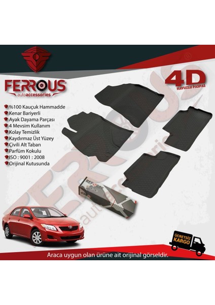 Toyota Corolla 4d Paspas Siyah ve Bagaj Havuzu 2007 2012