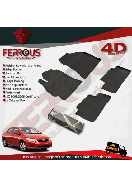Toyota Corolla 4d Paspas Siyah ve Bagaj Havuzu 2007 2012