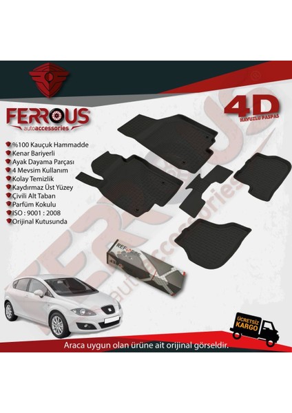 Seat Leon Mk2 4d Paspas Siyah ve Bagaj Havuzu 2005 2012