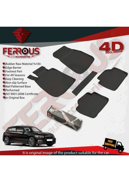 Bmw 1 Serisi F20 4d Havuzlu Paspas 2011 ve Üstü Siyah